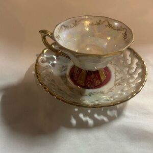 Vintage Royal Sealy teacup and saucer with gold trim Japan